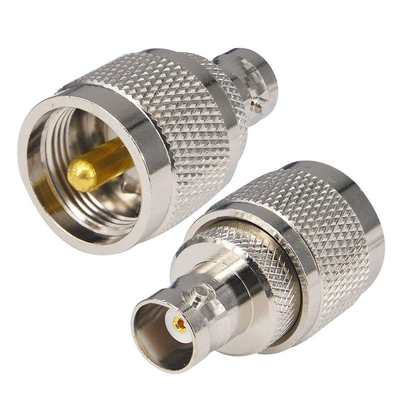 onelinkmore BNC to UHF Antenna Adapter BNC Female to UHF Male PL259 Connector Coaxial BNC UHF Radio Adapter for Antennas LAN Device Radios Mobile Kenwood Radio Amateur Scanner SWL Operator Pack of 2