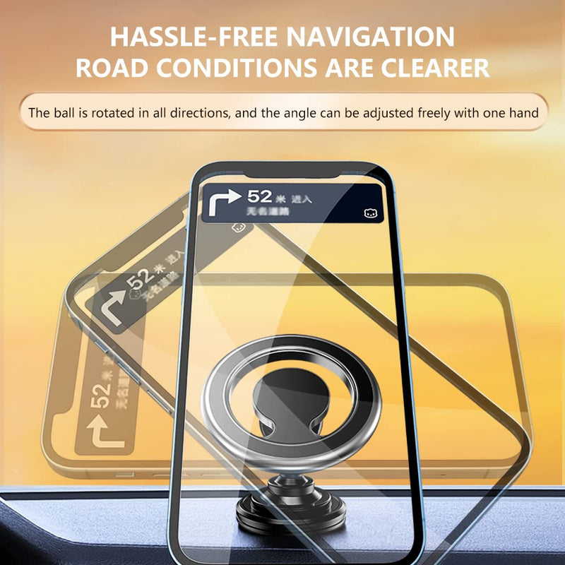Compatible for MagSafe Car Mount for iPhone,[2022 New Upgrade] Dashboard 360° Rotation Magnetic Car Mount,Cell Phone Holder for MagSafe iPhone 13 12 / All Smart Phones (Black) Black