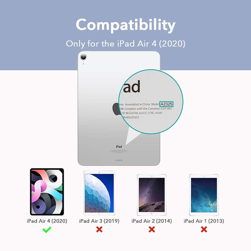ESR Magnetic Case for iPad Air 4 2020 10.9 Inch/iPad Pro 11 2018 [Convenient Magnetic Attachment] [Trifold Smart Case] [Auto Sleep/Wake Cover] Rebound Series, Navy Blue