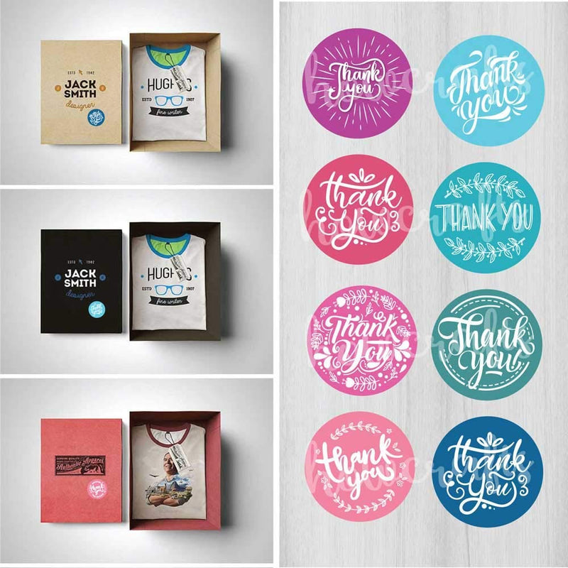 Thank You Sticker Roll of 1000 1.5 Inch 8 Designs Thank You Stickers Small Business Thank You Stickers Pink Thank You Stickers for Packaging Stickers Thank You Large Thank You Stickers