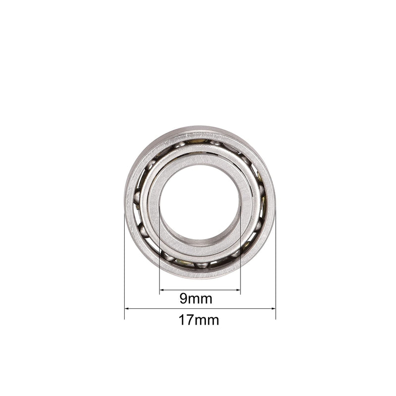 uxcell S689 Stainless Steel Ball Bearing 9x17x4mm Stamping Steel Cage Bearings 2pcs