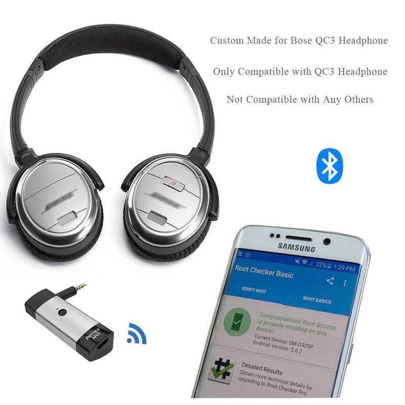 Airfrex Wireless Bluetooth Adapter Compatible with Bose QC3 ( QuietComfort 3 ) Headphone