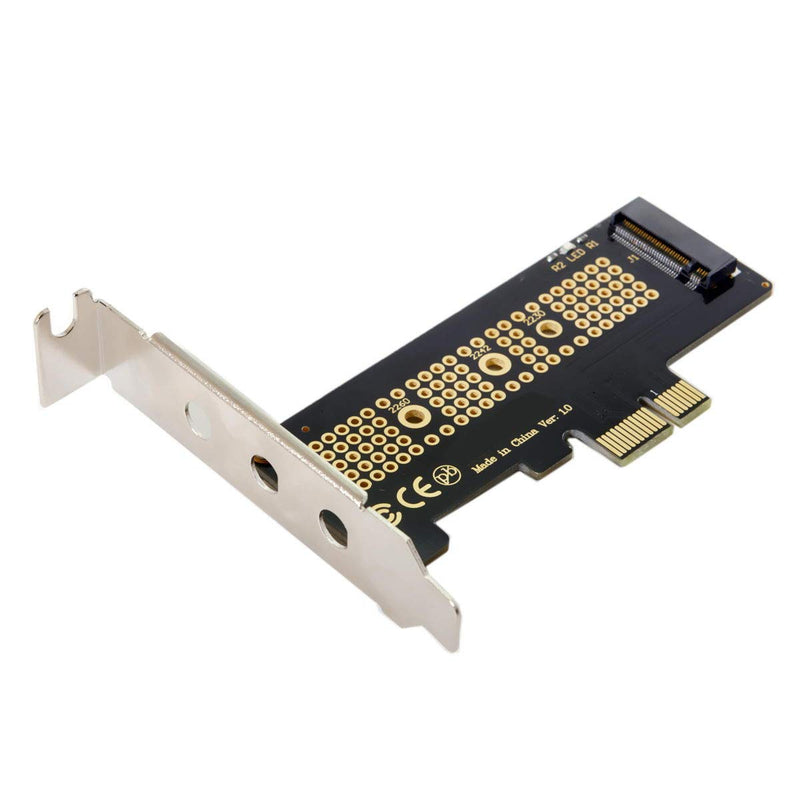 Cablecc Low Profile PCI-E 3.0 x4 Lane to M.2 NGFF M-Key SSD Nvme AHCI PCI Express Adapter Card Black 1X NVME to PCI-E 1X