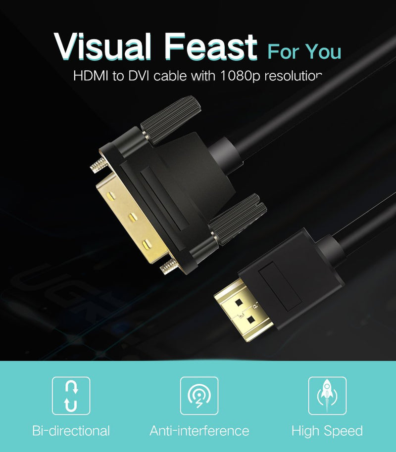 HDMI to DVI Cable, ANNNWZZD HDMI Male to DVI Male Adapter Cable 10ft