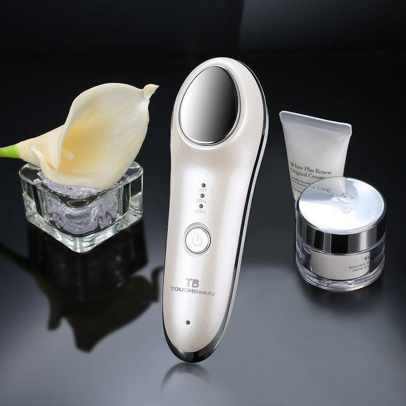 TOUCHBeauty Hot & Cold Facial Massager - Handheld Sonic Vibration Skin Rejuvenating Relaxation Device for Smoother Tighter Face, Skincare Warming & Cooling Beauty Tool for Women