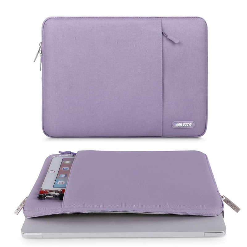 MOSISO Laptop Sleeve Bag Compatible with MacBook Air/Pro Retina, 13-13.3 inch Notebook,Compatible with MacBook Pro 14 inch 2021 2022 M1 Pro/Max A2442,Polyester Vertical Case with Pocket, Light Purple 13.3-inch