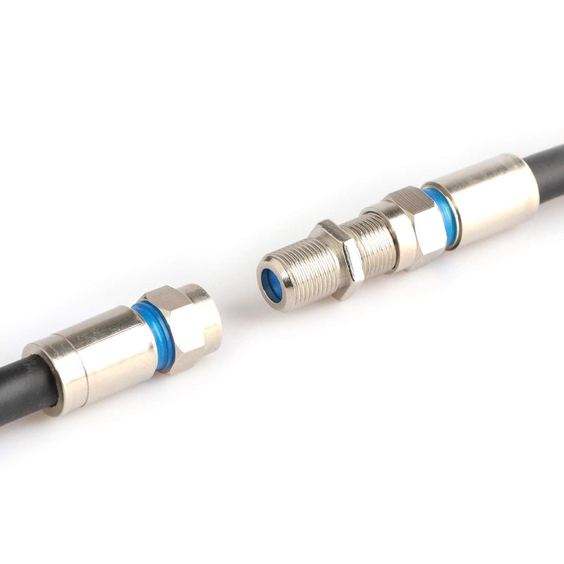 Pasow F81 Barrel Connectors High Frequency 3GHz Female to Female F-Type Adapter Couplers (10 pcs, Silver) 10 pcs