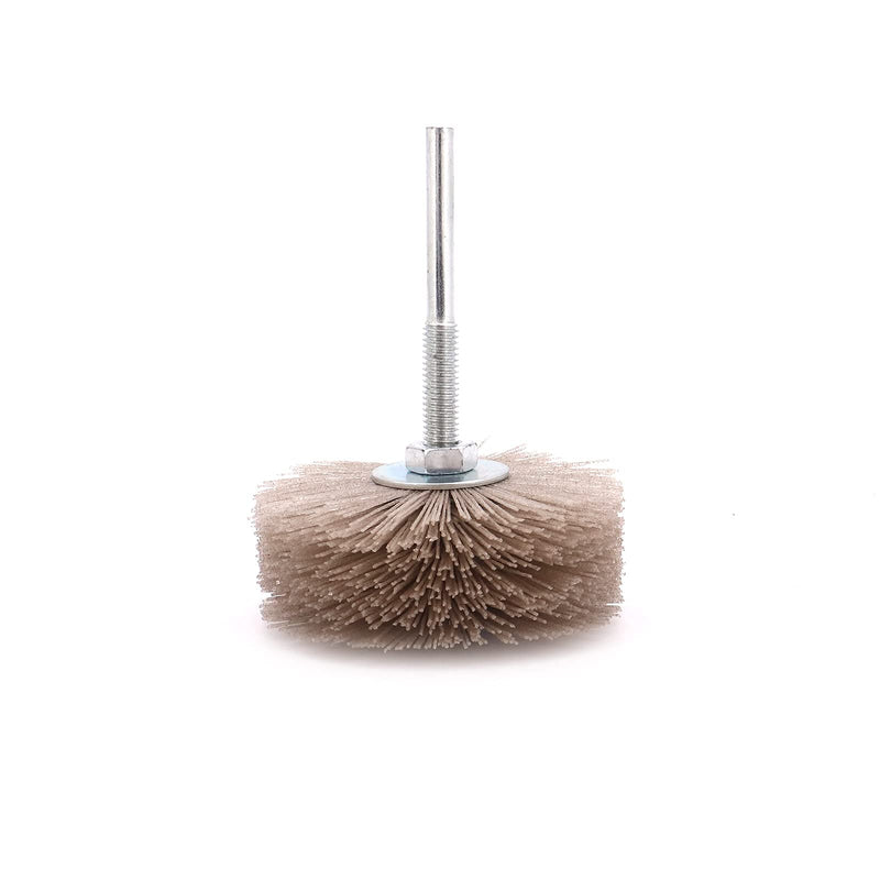 Yuhtech Disc Brush Nylon, 5 Pieces 5 Size Abrasive Nylon Wheel Brush 80Grit 120Grit 180Grit 240Grit 320Grit Nylon Disc Brush with 6mm Shaft Woodworking Polishing Grindering Wheel
