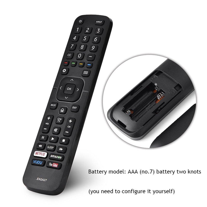 TV Remote Control EN2A27 for Hisense TV, Universal Remote Control Replacement for Hisense EN2A27