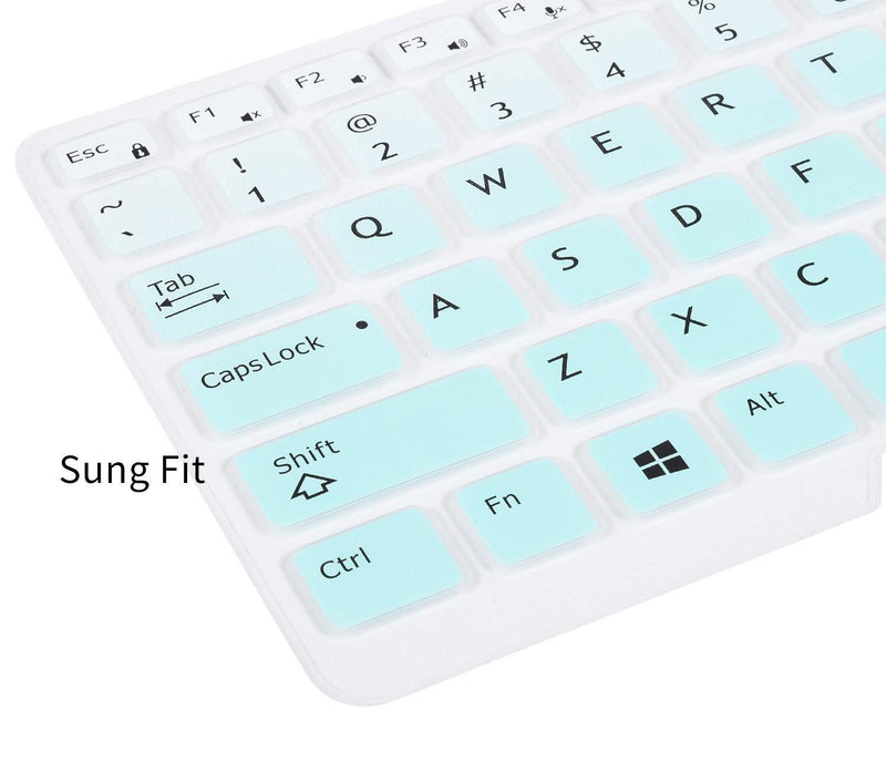 CaseBuy Keyboard Cover Compatible with Dell Latitude 5480 5490 7490 14" Laptop, Dell 3340 E3340 E5490 5491 E5491 E5450 E5470 E7450 E7470 7480 E7480 Keyboard Skin with Pointing, Ombre Mint Ombre Mint Green