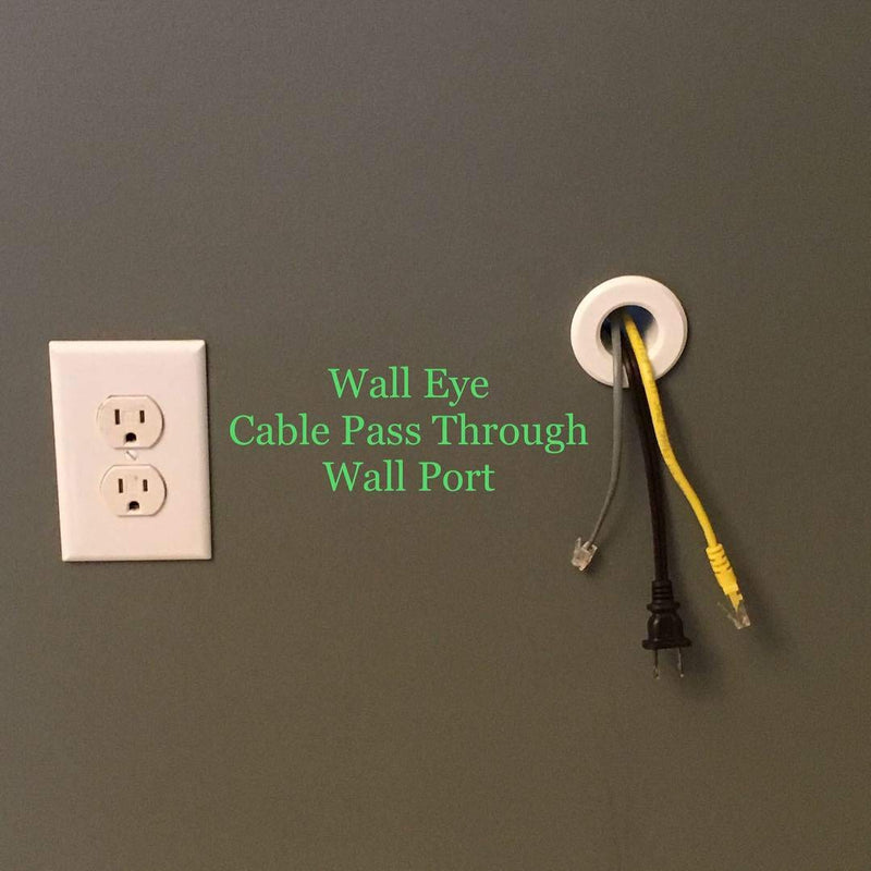 1.20" ID Cable Pass Through Wall Port 3 5/8" - 5 1/4" Wall Thickness (White) - Pass Cables from one Side of a Wall or Barrier to The Other. White