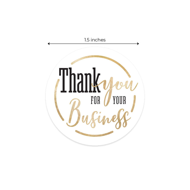 Classic Black and Faux Gold Thank You for Your Business Stickers / 500 Small Business Labels / 1.5" Chic Boutique Stickers
