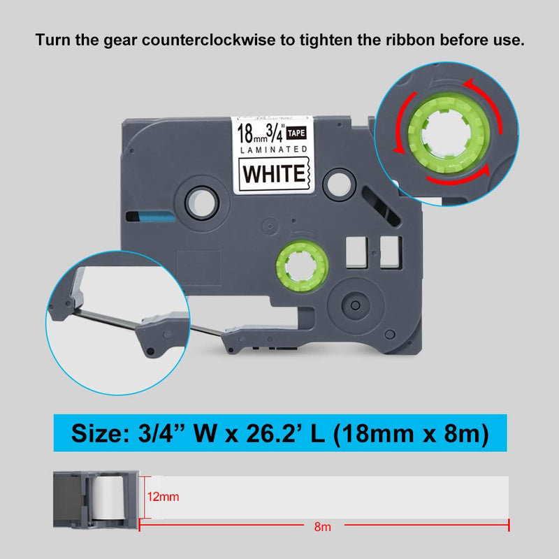 HOCALORT Compatible Label Tape Replacement for Brother Label Maker Tape,TZe 241 Label Tape,Compatible with Brother PT D400 D600 Label Maker, Black on White Tape,18mm x 26.2Ft, 3-Pack