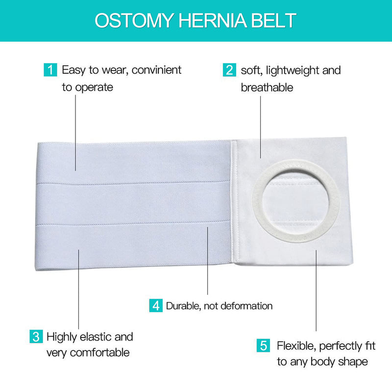 Medical Ostomy Belt Ostomy Hernia Support Belt Abdominal Binder Brace Abdomen Band Stoma Support For Colostomy Patients to Prevent Parastomal Hernia Stoma Opening- Men Or Women- Size L Large (Pack of 1)