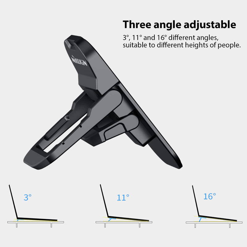 Nillkin Portable Laptop Stand Keyboard Riser Adjustable Angle, 2PCS Invisible Computer Kickstand Foldable, Ergonomic Laptop Desk Stand for MacBook Pro/Air, Lenovo,10-17 Inches Tablet&Laptop, Black