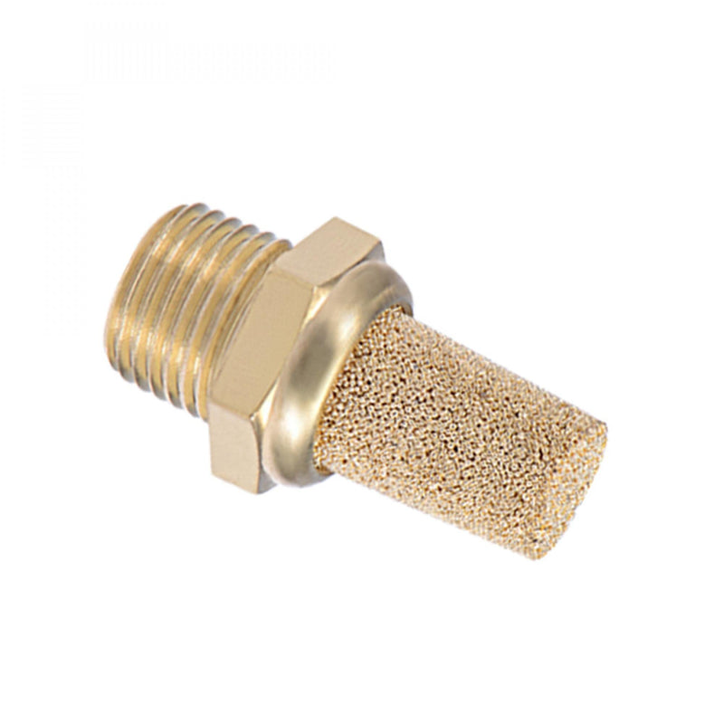 sourcing map 4 pieces silencer 1/8 PT sinter bronze exhaust brass body protruding