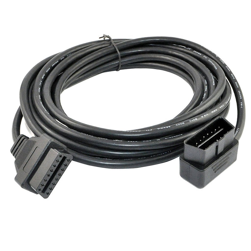 OLLGEN 5M/16.4ft OBD II Cable OBD2 16 Pin Right/Left Angle Male to Female OBD Extenstion Cable for Car Auto Diagnostic Extender Cord Adapter