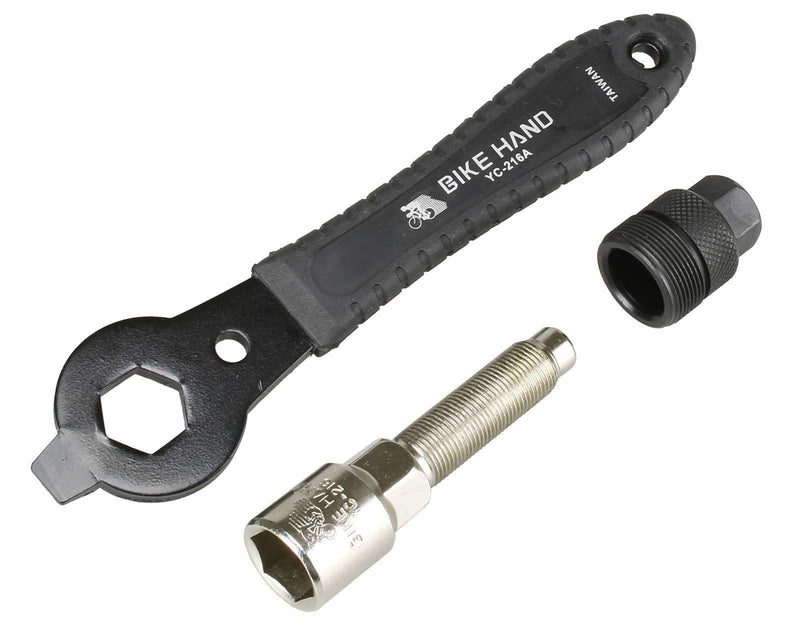 Bikehand Bike Crank Extractor Puller Remover for Square Threaded Taper Crankset or ISIS & Octalink - Easy Bicycle Crank Arm Removal Tool Fit Square Taper