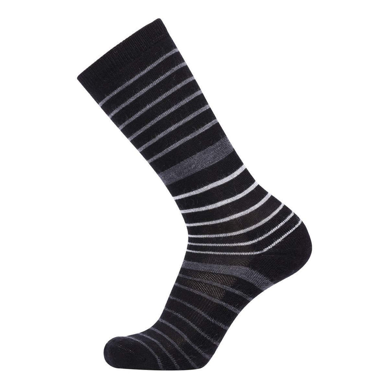 EnerWear 4 Pack Women's and Men's Merino Wool Outdoor Hiking Trail Crew Sock 9-11 Black Stripe/Dark Grey/Multi