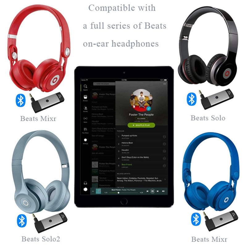 Airfrex Wireless Bluetooth Receiver Adapter for Beats Studio 2 / Solo 2 / Pro/Executive/Mixr Headphones and Car Audio and Home Stereo, Beats Headphone Replacement Cord Cable Adapter