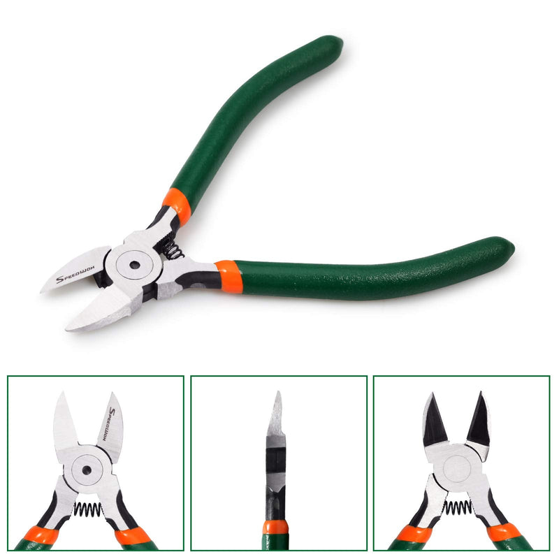 SPEEDWOX Precision Side Cutter 5 Inch Mini Flush Cutters Diagonal Wire Cutting Pliers with Spring Functional Precision Tools for Cutting Electronics Wires Jewelry DIY and Handmade 5"