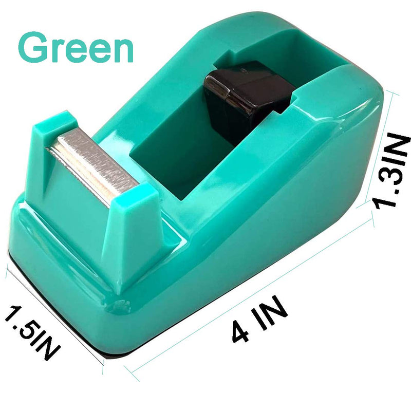 WELSTIK Cute Office Tape Dispenser, Nano Tape Base Can be Fixed On The Desktop, One Hand Operation, Pasted Repeatedly, Light Green