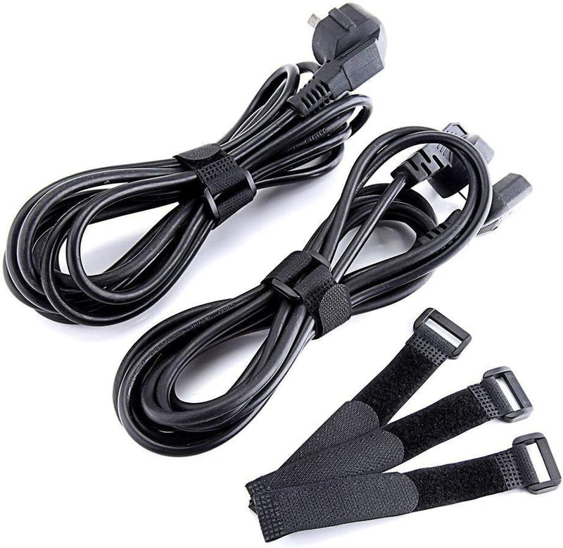 25pcs Black Reusable Fastening Cable Straps, Hook and Loop Cable Tie Down Straps 1" x 18" 25 Pack 1 x 18 Inch