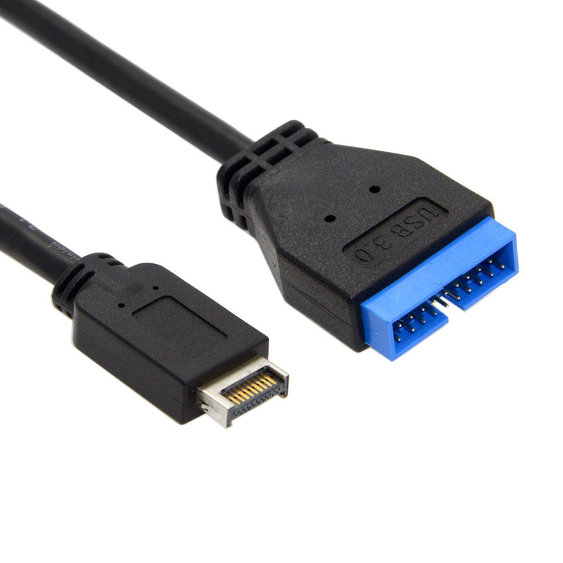 chenyang CY USB 3.1 Type-E Front Panel Header to USB 3.0 20Pin Header Extension Cable for ASUS Motherboard 20cm Black Type-E Male to 20 Pin Female
