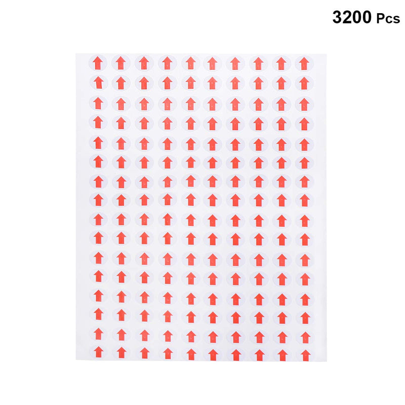 NUOBESTY Shipping and Packing Stickers Self Adhesive Sticky Red Arrow Labels Code Stickers Removable Small Circle Dot Product Inspection Defect Indicator Tape 3200PCS 10mm (White+Red)