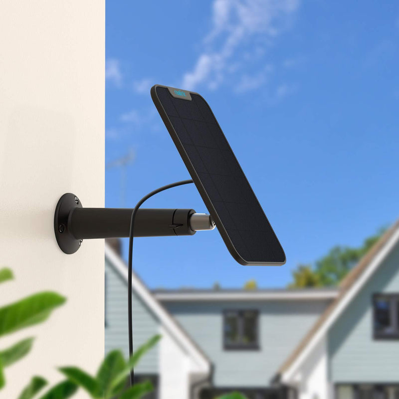 REOLINK Solar Panel Power Supply Designed for Wireless Outdoor Security Camera Rechargeable Battery Powered Reolink Go/Argus Eco/Argus 2/Argus Pro/Argus PT, Non-Stop Charging (Black)