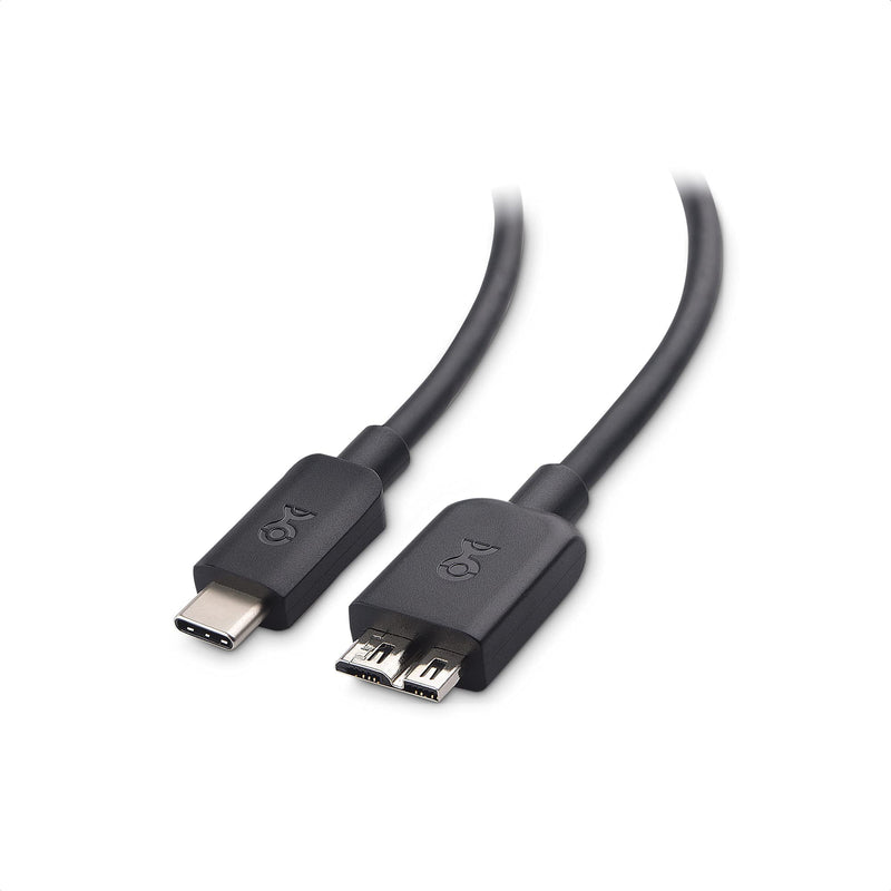 Cable Matters USB C to Micro USB 3.0 Cable 1 ft with 10 Gbps Data Transfer (USB C to Micro B 3.0, USB C Hard Drive Cable) in Black