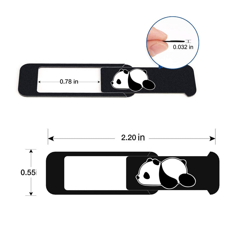 Laptop Camera Cover Slide,Webcam Cover Slide,Protecting Your Privacy Security & Shelter from Breath Lamp-Cute Pattern Designä¸¨Fits Laptop & Desktop, PC-Ultrathin for iMac(Pnada) Black Panada C
