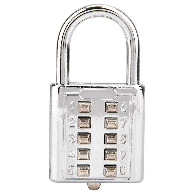 10 Digit Push Button Combination Padlock, Zinc Alloy Cabinet Locker Combo Lock & Blind Bouton Padlock,5 Digit Password Padlock for School Gym Locker, Sports Locker, Fence, Toolbox
