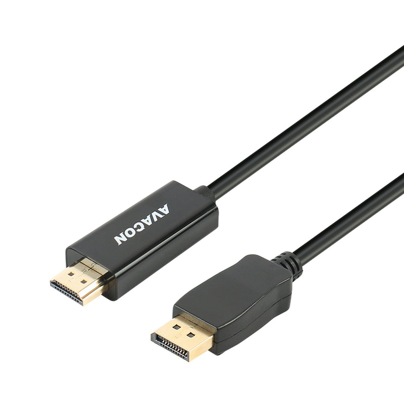 DisplayPort to HDMI 15 Feet Gold-Plated Cable, Avacon Display Port to HDMI Adapter Male to Male Black 1 PACK