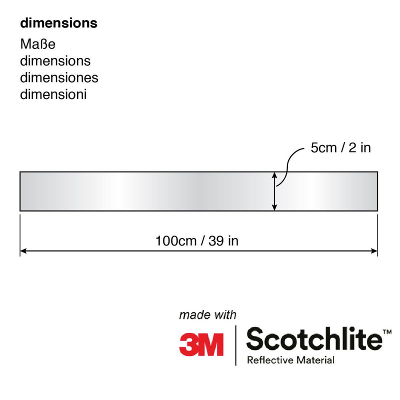 Salzmann 3M Reflective Tape - Universal High Visibility Tape for backpacks, helmets, bikes, cars, etc. - Made with 3M Scotchlite Silver, 1 Roll (2" x 39")