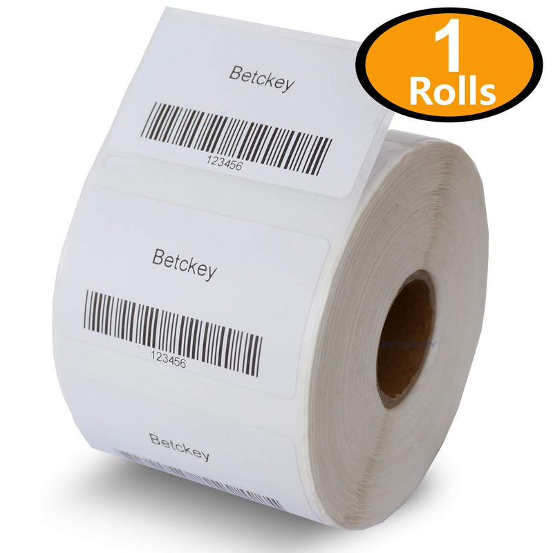 BETCKEY - Compatible DYMO 30334 (2-1/4" x 1-1/4") Medium Multipurpose Barcode/FNSKU/UPC/FBA Labels - Compatible with Rollo, DYMO Labelwriter 450, 4XL & Zebra Desktop Printers[1 Rolls/1000 Labels] 01-rolls (1000 Labels)