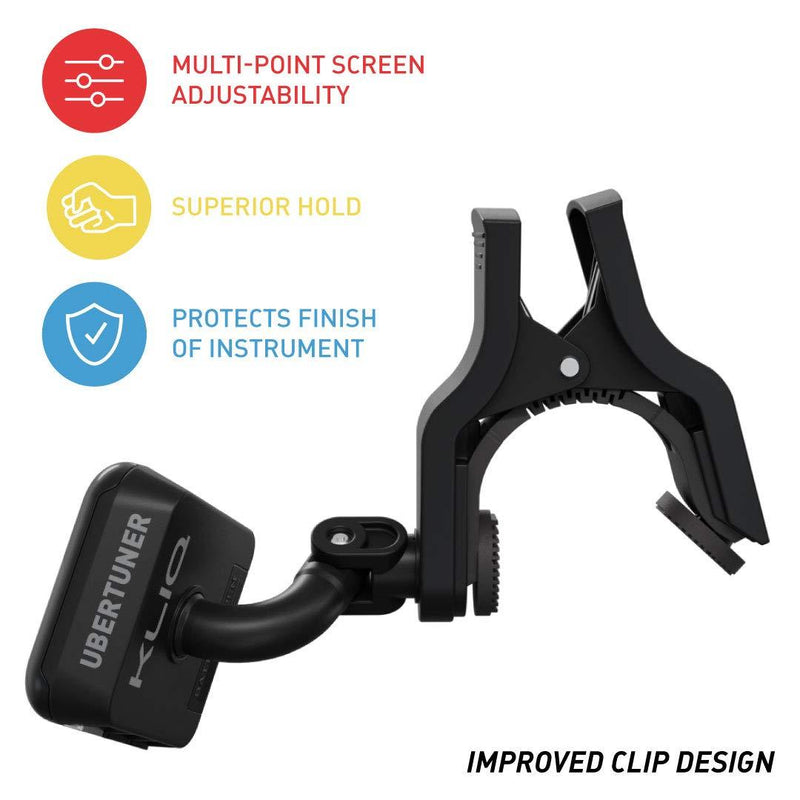 KLIQ UberTuner - Professional Clip-On Tuner for All Instruments (multi-key modes) - with Guitar, Ukulele, Violin, Bass & Chromatic Tuning Modes (also for Mandolin and Banjo)