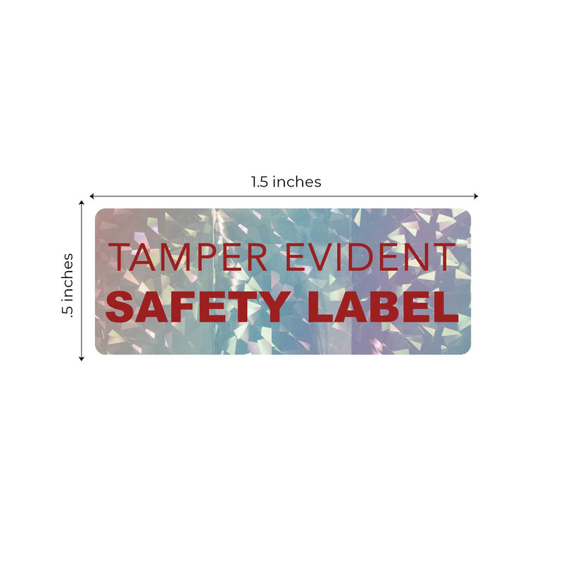 Holographic Tamper Evident Labels / 500 Tamper Resistant Labels / 1.5" x 0.5" Quality Control Stickers