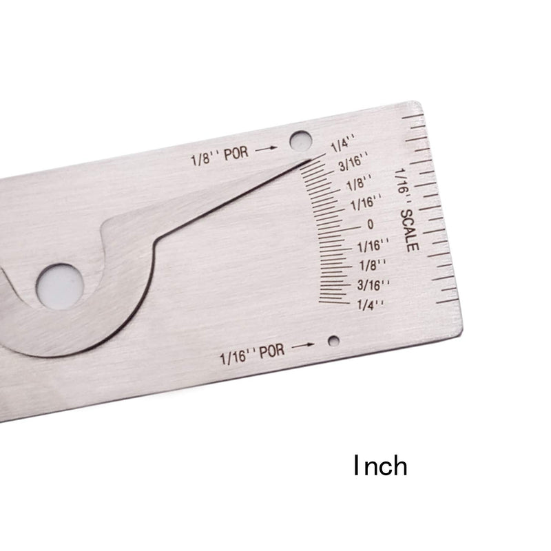 Necygoo Weld Gauge Set 0-1/4'' Porosity Undercuts Checking Gauge with 0-3/4'' Convexity Concavity Welding Gauge Stainless Steel Imperial Measurement for Welding Inspection inch