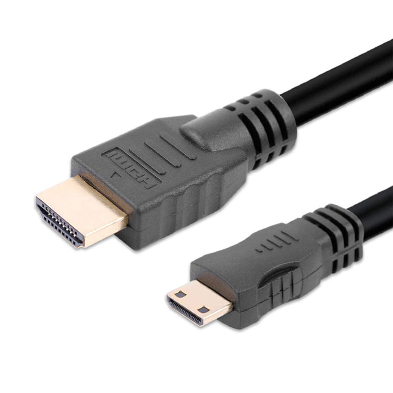 SatelliteSale High-Speed Mini HDMI to HDMI TV Adapter Cable [24K Gold Plated | Copper Core | PVC Jacket] 4K Resolution, 3D, Audio Return Channel, HDMI Ethernet Channel (6 Feet) 6 Feet