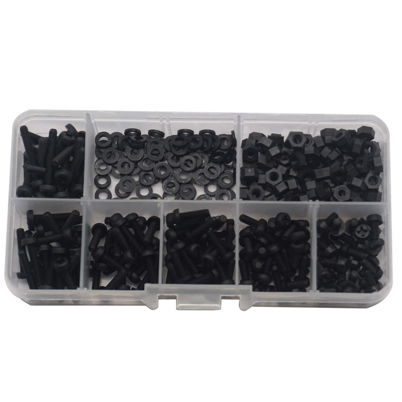 350Pcs ShareGoo M3 Nylon Screws Bolts and Nuts M3 Hex Screws M3 Washers Spacer Standoff Hardware Assorted Kit for RC FPV Drone Audunio PCB Board