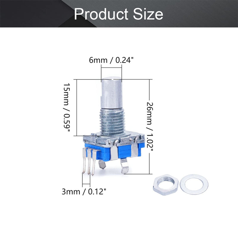 Fielect 360 Degree Rotary Encoder Code Switch Digital Potentiometer EC11 5 Pins 15mm Shaft Height 2Pcs