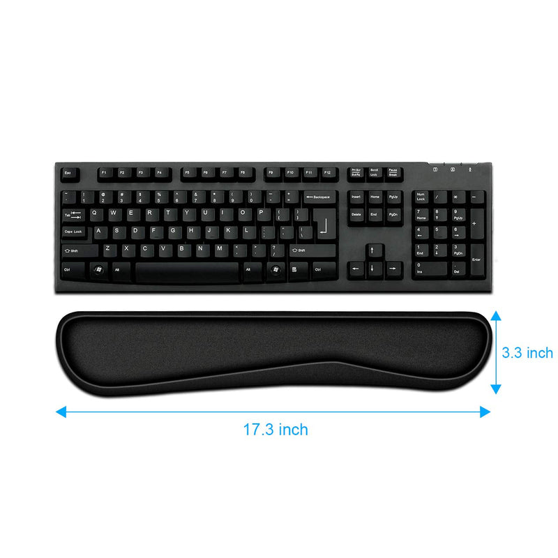 QINGLER Keyboard Wrist Rest Pad 2 Pack, Memory Foam Computer Keyboard Pad, Easy Typing and Pain Relief for Computer, Laptop, Office, 17.3 x 3.5 in, Black