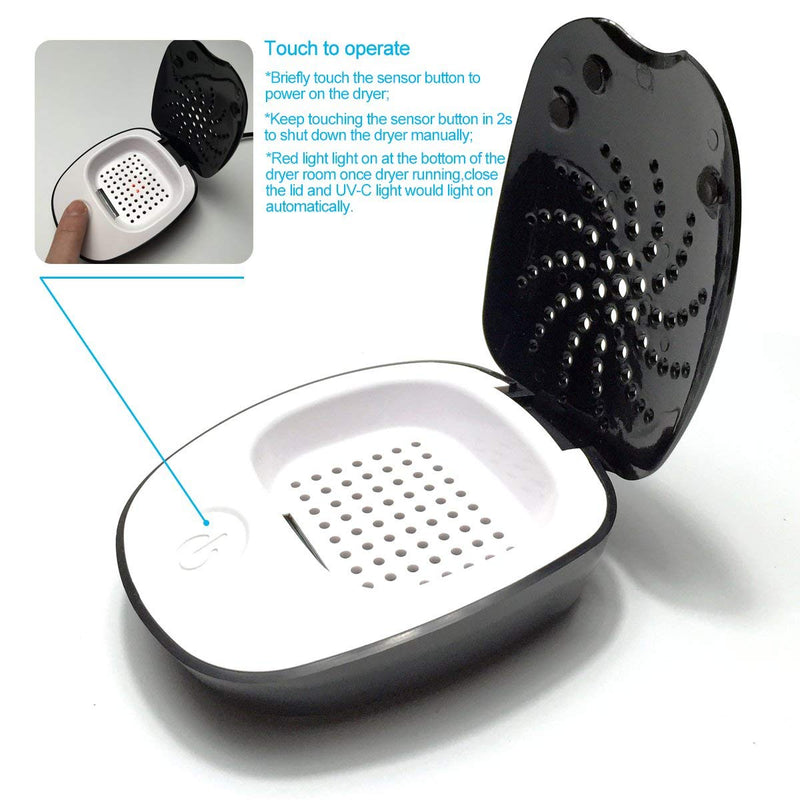 Portable USB Electric Dehumidifier Hearing Aid Dryer,Temperature Range 104~122 Degree,Energy-efficient and Safe