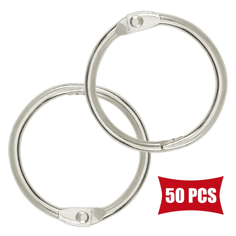 Loose Leaf Binder Rings, 1.5" (38mm) Capacity, 50 Pack, Silver 1.5 Inches