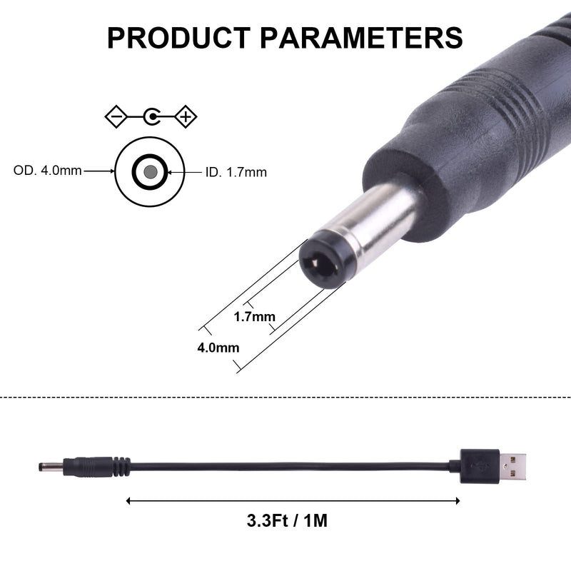 PSP 3000 Charger Cable Power Cord Replacement for Sony Playstation Portable PSP 1000 2000 3000 Series (PSP-1001, 2001, 3001) and E-1000 USB Data Cable - 4mm * 1.7mm Plug(3.3ft)