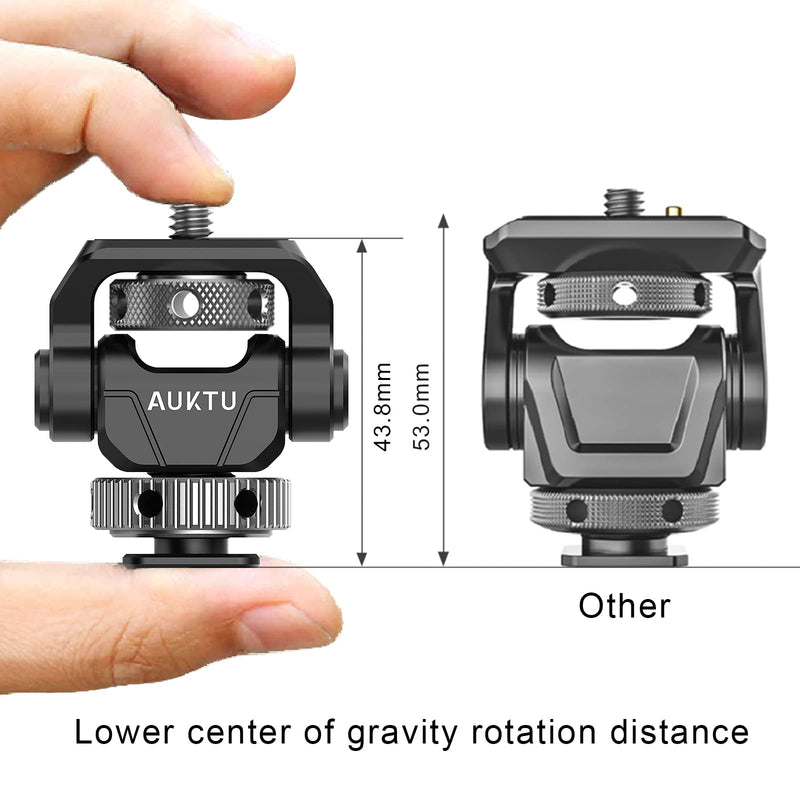 AUKTU Camera Monitor Mount Swivel 360° and Tilt 180° Adjustable DSLR Monitor Mount with Cold Shoe Mount for 5 inch and 7 inch Monitor-T2001