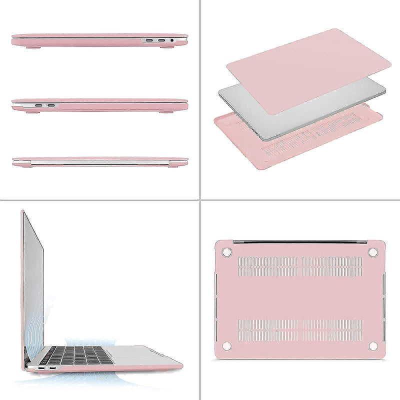 MOSISO Compatible with MacBook Pro 13 inch Case 2016-2020 Release A2338 M1 A2289 A2251 A2159 A1989 A1706 A1708 & Vertical Sleeve Bag, Pink