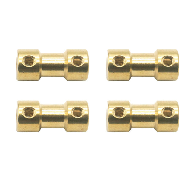 6Pack Vgoohobby Brass Motor Shaft Coupling Coupler Connector Sleeve Joint Adapter for RC DIY Airplane Boat Robot (2mm to 2mm) 2mm to 2mm