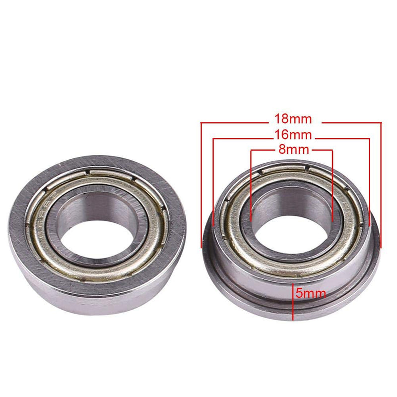 Akozon 10pcs F688ZZ Steel Mini Ball Bearings Metal Double Shielded Flange Deep Groove Ball Bearings for Motor 8165mm